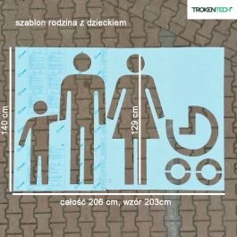 VORLAGE Parkplatz für eine Familie mit Kind, Kunstharzböden