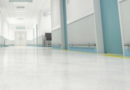 Resin flooring systems for healthcare centers
