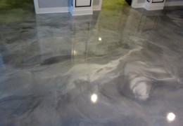 Decorative epoxy floor in a house or apartment