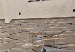 Where can decorative resin floors be laid?